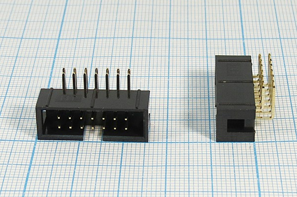 Разъем (IDC) BH-14R вилка, шаг P2.54x2.54, контакты 14P, на плату, угловой, BH-14R