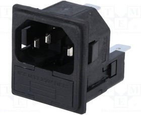 PF0033/30/63, Разъем: питания AC, гнездо, "папа", 10А, 250ВAC, IEC 60320, UL94V-0 PF0033/30/63, Разъем: питания AC, гнездо, "папа", 10А, 250ВAC, IEC 60320, UL94V-0
