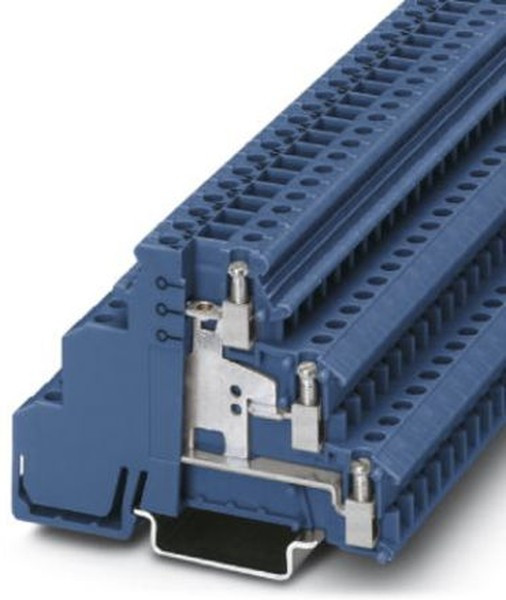 2715584, DIKD 1.5-PV BU Series Blue Non-Fused DIN Rail Terminal, Triple-Level, Screw Termination