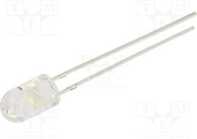 OSW5DK5E31B-5V, LED; 5mm; white cold; 3000?4200mcd; 30°; Front: convex; 5?7.5V