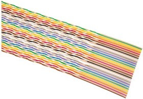 1700/34-100, плоский кабель цветной со скруч.жилами шаг 1.27мм 34 жил, 30.5м