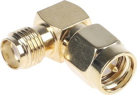 ADP-SMAM-SMAF90, Right Angle 50 RF Adapter SMA Plug to SMA Socket