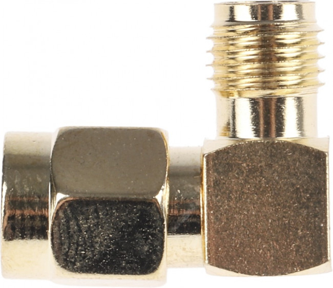 ADP-SMAM-SMAF90, Right Angle 50 RF Adapter SMA Plug to SMA Socket