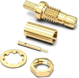 61626421210620, WR-SMB Series, jack Cable Mount SMB Connector, 50, Crimp Termination, Straight Body