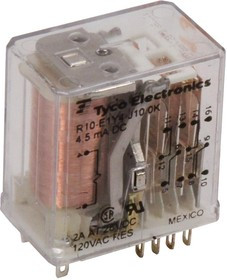 R10-E1Y4-J10.0K, RELAY, 4PDT, 120VAC, 28VDC, 2A
