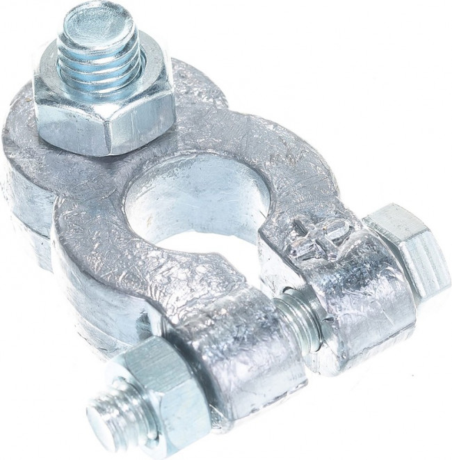 Клеммы АКБ свинцовые универсальные, усиленные, болт сверху DA-02531