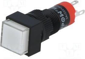 V10F-11-24W, Переключатель: кнопочный, Пол: 2, SPDT, 0,5A/250ВAC, 1A/24ВDC, IP40