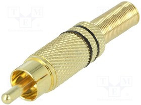 CC-010B, Вилка; RCA; "папа"; с амортизатором; прямой; пайка; позолота CC-010B, Вилка; RCA; "папа"; с амортизатором; прямой; пайка; позолота