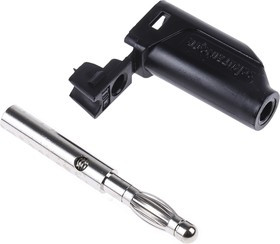 FK15S BLK, Black Male Banana Plug, 4 mm Connector, Screw Termination, 16A, 30 V ac, 60V dc, Nickel Plating