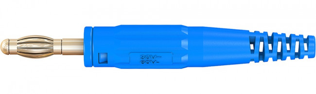 64.9195-23, Blue Male Banana Plug, 4 mm Connector, Screw Termination, 32A, 30 V, 60V dc, Nickel Plating
