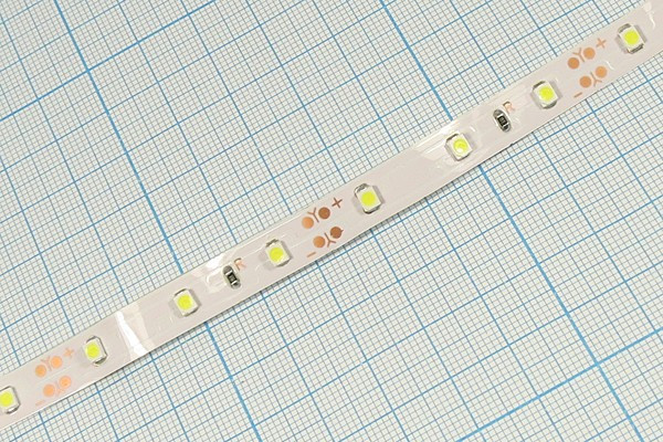Лента светодиодная 12В, 1 штука=5см=3 светодиода, цвет голубой, SMD1206, RS3528SBC; №4675 B СДЛ\лента\ 12В\глб\\SMD1206\ \\\RS3528SBC