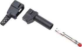 22.2370-21 22.1042, Black Male Banana Plug, 4 mm Connector, Solder Termination, 32A, 500V, Nickel Plating