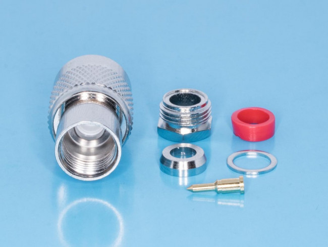 TNC-S58P, Разъем TNC вилка на кабель RG-58, пайка