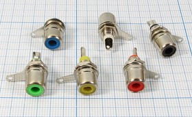 Гнездо RCA на панель металличесмкое , зеленый, Ni, аналог тюльпан; №24 G гн RCA\пан\зел\\ мет\Ni\[тю