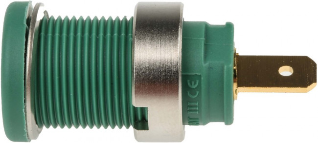 972355104, Green Female Banana Socket, 4 mm Connector, Tab Termination, 25A, 1000V ac/dc, Gold 972355104, Green Female Banana Socket, 4 mm Connector, Tab Termination, 25A, 1000V ac/dc, Gold