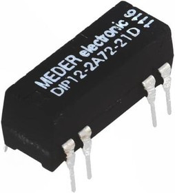 DIP12-2A72-21D, Reed Relays 2 Form A, SPST-NO 12V DIP w/Diode