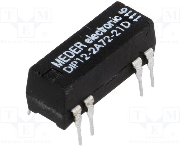 DIP12-2A72-21D, Reed Relays 2 Form A, SPST-NO 12V DIP w/Diode