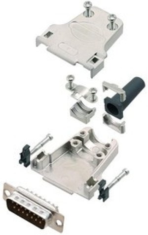 L17DTZF15-RG+L717SDA15P, Разъем D Sub, W/ Backshell, Standard, Штекер, DTZF-RG, 15 контакт(-ов), DA, Solder Cup L17DTZF15-RG+L717SDA15P, Разъем D Sub, W/ Backshell, Standard, Штекер, DTZF-RG, 15 контакт(-ов), DA, Solder Cup
