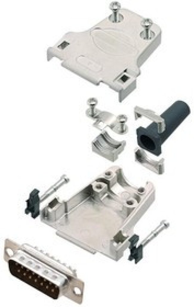 L17DTZF15-RG+L717SDA15P, Разъем D Sub, W/ Backshell, Standard, Штекер, DTZF-RG, 15 контакт(-ов), DA, Solder Cup L17DTZF15-RG+L717SDA15P, Разъем D Sub, W/ Backshell, Standard, Штекер, DTZF-RG, 15 контакт(-ов), DA, Solder Cup
