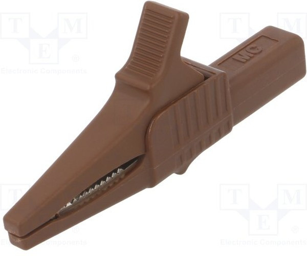 XKK-1001-27, Зажим "крокодил", 32А, 1кВDC, коричневый, Диап.захвата: макс.20мм XKK-1001-27, Зажим "крокодил", 32А, 1кВDC, коричневый, Диап.захвата: макс.20мм