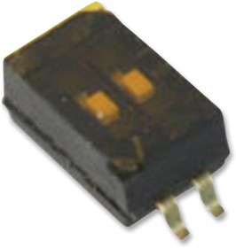 TDA02H0SB1R, DIP / SIP переключатель, 2 схем(-а), Flush Slide, SMD (Поверхностный Монтаж), SPST, 24 В, 25 мА
