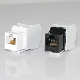 HYC-K18F112, Розетка Keystone 8P8C (RJ-45) CAT.5e, черная (TOOL FREE)