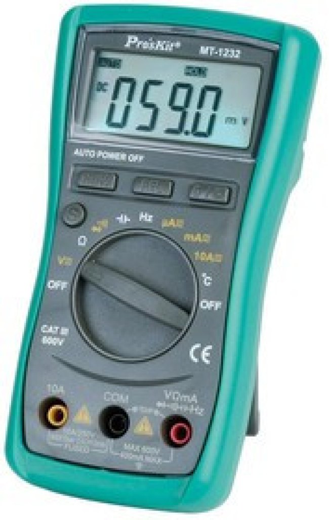MT-1232 Pro'sKit Мультиметр цифровой с автоматическим выбором диапазона измерения