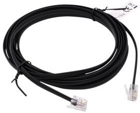 RND 765-00114, Telephone Modular Cable, RJ10 Plug - RJ10 Plug, Flat, 2m, Black