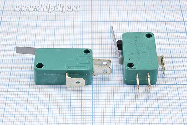 Переключатель концевой(путевой) 29x10 x16, 220В, 5А, ON-(ON), L27, MSW-02B[Z]; №945 ZG ПКонц 29x10 x16\220\ 5\ON-(ON)\\ L27\MSW-02B[Z]\
