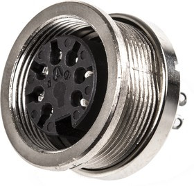 T3487000, C 091 A 7 Pole M16 Din Socket, DIN 45329, 4A, 100 V IP40, Screw Lock, Female, Panel Mount