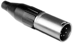 AC5MJ, Вилка; XLR; "папа"; PIN: 5; прямой; на провод; пайка; посеребренные