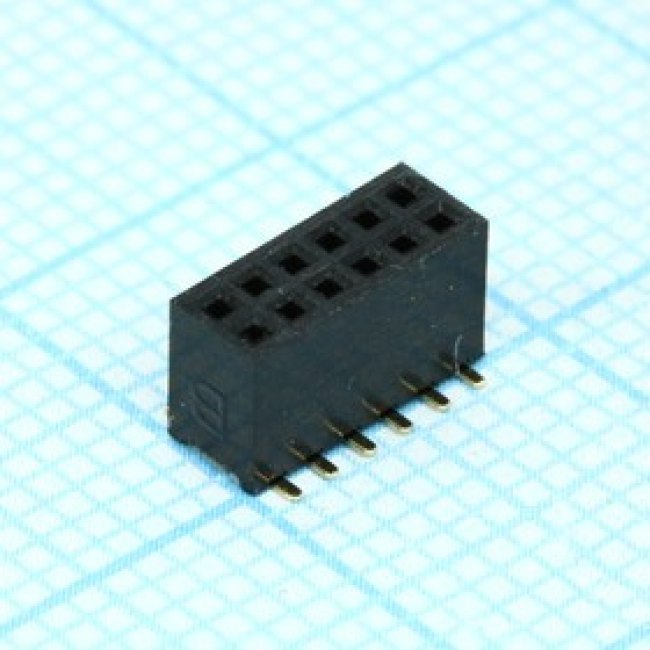 DS1065-05-2X6S8BSXB, (PBD1.27-12 2X06 SMD), Гнездо на плату 2х6 контактов, шаг 1.27мм, SMT, высота 4.40мм DS1065-05-2X6S8BSXB, (PBD1.27-12 2X06 SMD), Гнездо на плату 2х6 контактов, шаг 1.27мм, SMT, высота 4.40мм