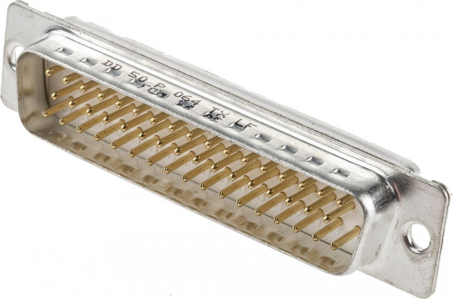 DD50P064TXLF, D-Sub; PIN: 50; socket; male; for panel mounting; straight; 5A