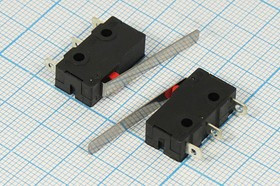 Микропереключатель, размер 20x 7 x10, 3А, переключение ON-(ON), размер концевика L28, SC7301-A1