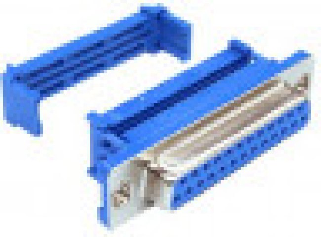 DFF25LC, Разъем D-Sub; PIN: 25; вилка; "мама"; на шлейф; IDC; UNC4-40; 1,27м