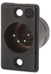 711-0500, Гнездо; XLR; "папа"; PIN: 5; прямой; пайка; Контакты: латунь; 50В