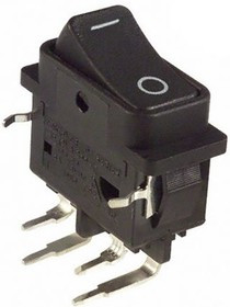 DF62J12S2AHQA, Rocker Switches 16A DPST BLC R/A PC