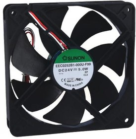 EEC0252B1-F99, Вентилятор осевой, 24В DC, 120х120х25мм, 0.445А, 5.3Вт, качения, 3100об/мин, 3 провода