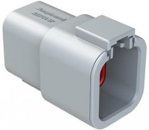 ATP04-6P-RD01, Automotive Connectors 6-Position Receptacle, Male, with Reduced Diameter Seal, Grey
