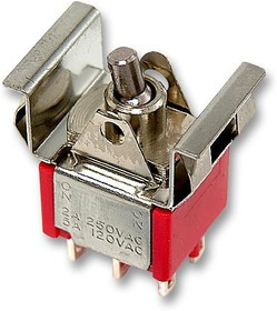 7203J50 ZQE++, Клавишный переключатель, Вкл.-Выкл.-Вкл., DPDT, Без Подсветки, Панель, Черный, Серия 7000