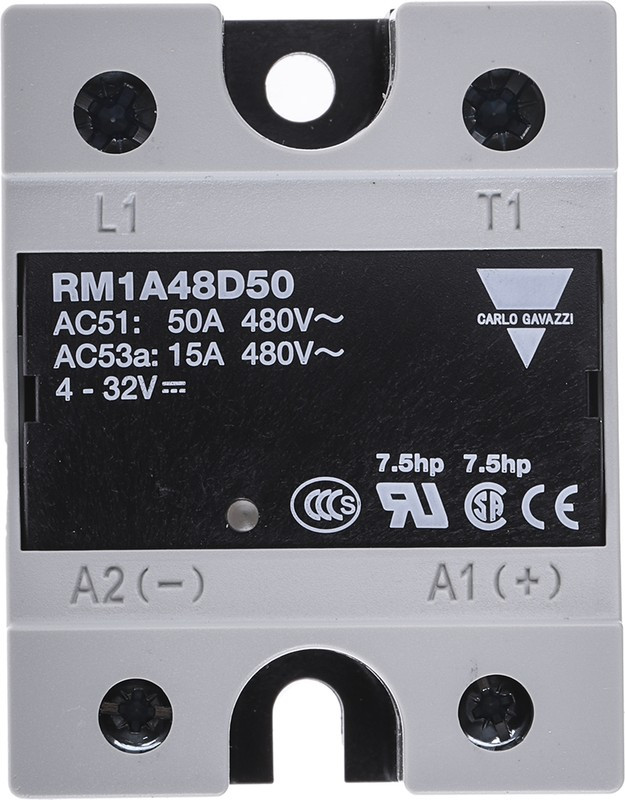 RM1A48D50, Solid State Relay, 50 A rms Load, Panel Mount, 530 V Load, 32 V Control RM1A48D50, Solid State Relay, 50 A rms Load, Panel Mount, 530 V Load, 32 V Control