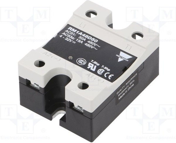 RM1A48D50, Solid State Relay, 50 A rms Load, Panel Mount, 530 V Load, 32 V Control RM1A48D50, Solid State Relay, 50 A rms Load, Panel Mount, 530 V Load, 32 V Control