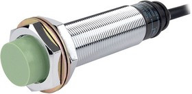 PRL18-8DN2 Индуктивный трёхпроводный датчик в удлинённом корпусе 80мм М18 с индикатором и кабелем 2м, 8мм, NPN НЗ, 12-24VDC