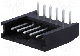 280379-1, Pin Header, скрытый, Wire-to-Board, 2.54 мм, 1 ряд(-ов), 6 контакт(-ов), Through Hole Right Angle