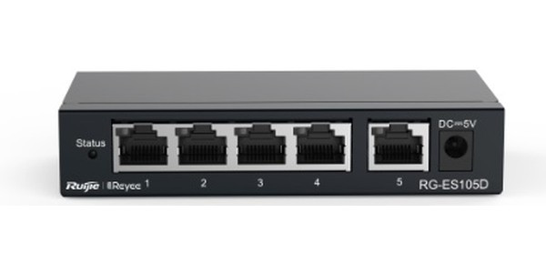 Коммутатор Reyee 5-Port unmanaged Switch, 5 10/100base-t Ethernet RJ45 Ports , Steel Case