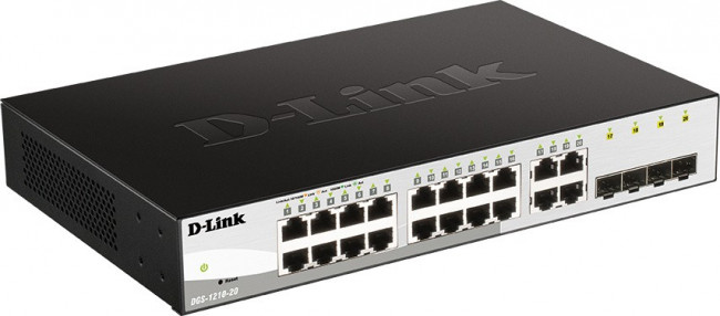 D-Link DGS-1210-20/FL2A Управляемый L2 коммутатор с 16 портами 10/100/1000Base-T и 4 комбо-портами 100/1000Base-T/SFP