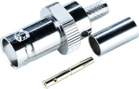 RND 205-00878, Connector, BNC, Brass, Socket, Straight, 50Ohm, Cable Mount, Solder Terminal