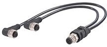 120068-8193, Micro-Change Connector, M12 x 1 mm, Male Thread, 4 Poles, Plug / M12 x 1 mm, Female Thread, 3 Poles, Socket 120068-8193, Micro-Change Connector, M12 x 1 mm, Male Thread, 4 Poles, Plug / M12 x 1 mm, Female Thread, 3 Poles, Socket