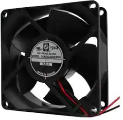 OD8032-12HBIP69K, DC Fans DC Fan, 80x80x32mm, 12VDC, 77CFM, 0.65A, 50dBA, 6000RPM, Ball, Wire, IP69K