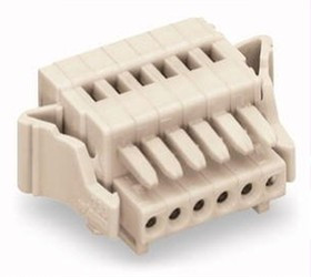 733-104/037-000, 4-контакт. розетка, шаг 2,5 мм, светло-серая, бок. защелки